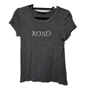 XOXO Tee Size S Black w/Rhinestone Logo